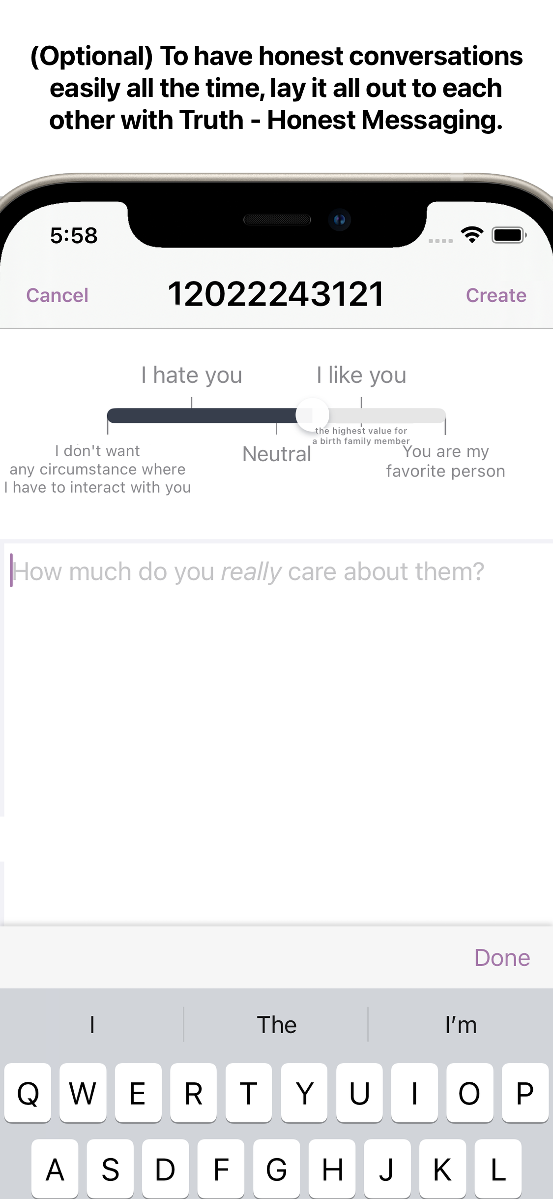 (Optional) You can easily initiate honest conversations by sending a special message.