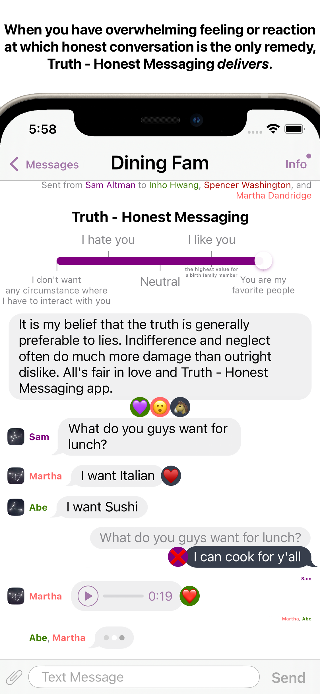 Messaging screenshot